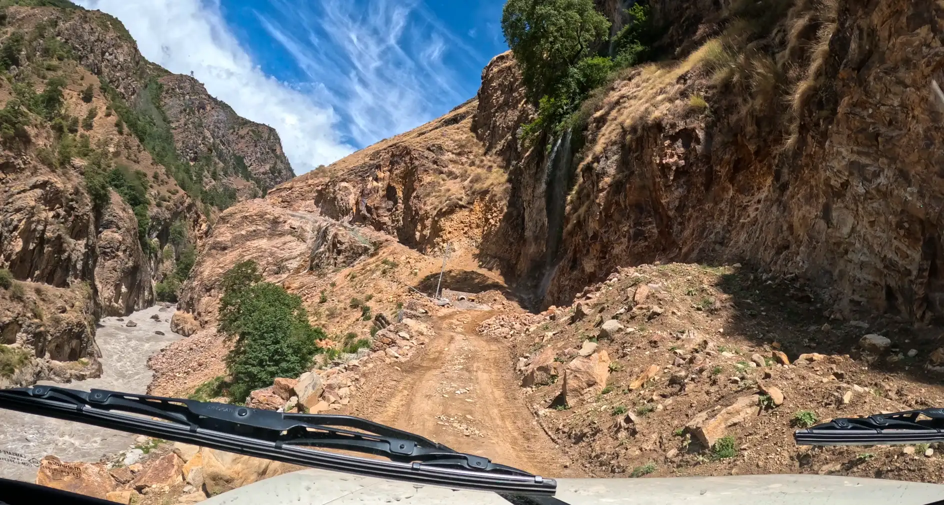 Chyachhara Waterfall view from jeep road Simikot to Limi Valley Humla Nepal – Firante Treks Humla adventure.