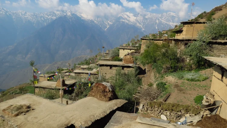 Traditional Nyinba stone houses in Buraunse village during Nyin Valley trek