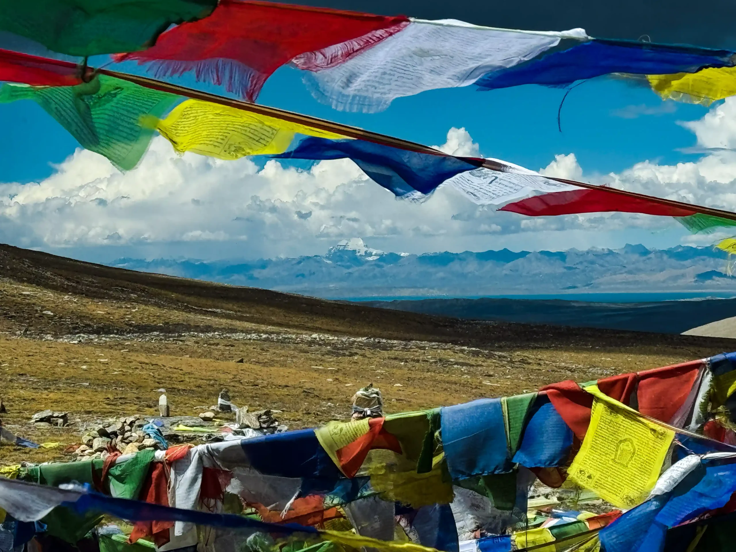 Upper Humla Circuit Mountain Biking route at Lapcha Syar viewpoint, Limi Valley, Humla Nepal