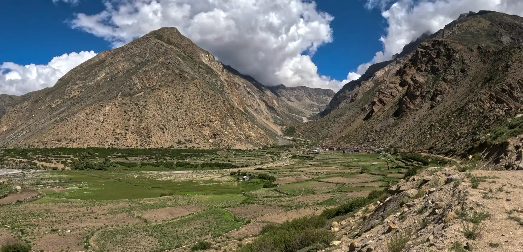 Halji village and Rinchenling Monastery in Limi Valley, Humla