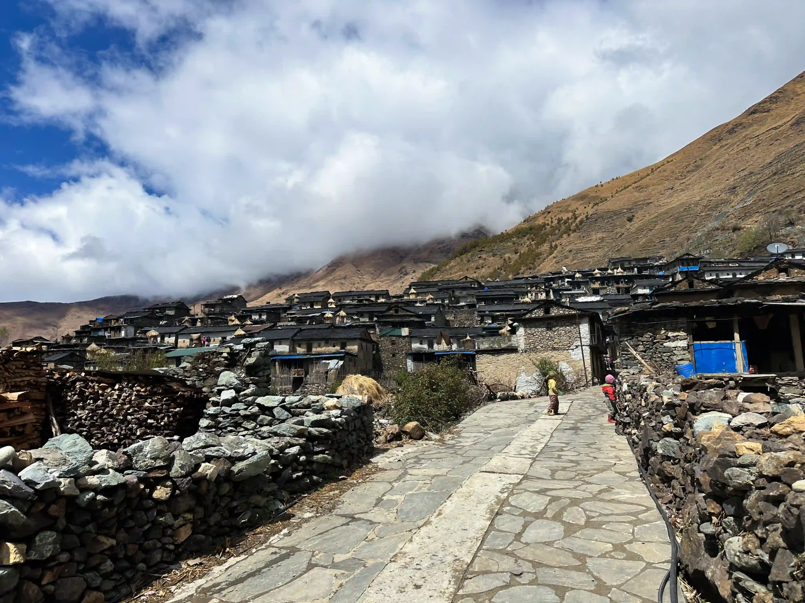 Taksera village in Rukum on the Humla Limi Valley motorcycle tour route